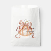 Een beetje Pumpkin Bow Roze Baby shower Waterverf Bedankzakje (Voorkant)