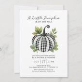 Een beetje Pumpkin Gingham Baby shower Kaart (Voorkant)