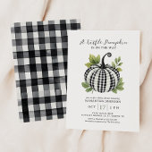 Een beetje Pumpkin Gingham Baby shower Kaart