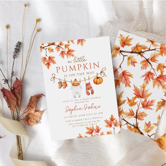 Een beetje Pumpkin herfst Autumn Baby shower Kaart
