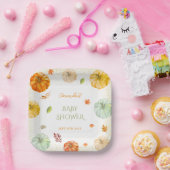 Een beetje Pumpkin Herfst Botanisch Baby shower Papieren Bordje (Feest)