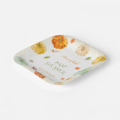 Een beetje Pumpkin Herfst Botanisch Baby shower Papieren Bordje (Gebogen)