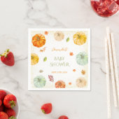 Een beetje Pumpkin Herfst Botanisch Baby shower Servet (Insitu)