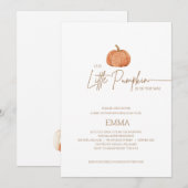 Een beetje Pumpkin Herfst Genderneutraal Baby show Kaart (Voorkant / Achterkant)