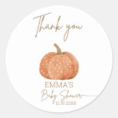 Een beetje Pumpkin Herfst Genderneutraal Baby show Ronde Sticker (Voorkant)