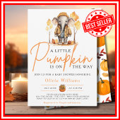 Een beetje Pumpkin Herfst Herfst olifant Baby show Kaart