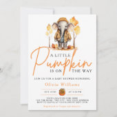 Een beetje Pumpkin Herfst Herfst olifant Baby show Kaart (Voorkant)