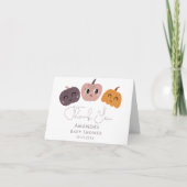 Een beetje Pumpkin Modern Baby shower Bedankkaart (Voorkant)