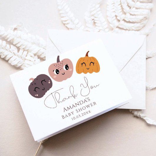 Een beetje Pumpkin Modern Baby shower Bedankkaart