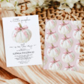 Een beetje Pumpkin Pink Bow Baby shower Kaart