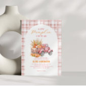 Een beetje Pumpkin Pink Truck Girl Baby shower Kaart