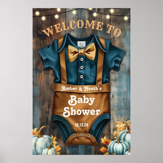 Een beetje Pumpkin Romper welkomstbord Poster (Voorkant)