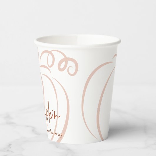 Een beetje Pumpkin Terracotta Boho Baby shower Papieren Bekers (Links)