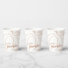 Een beetje Pumpkin Terracotta Boho Baby shower Papieren Bekers