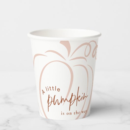 Een beetje Pumpkin Terracotta Boho Baby shower Papieren Bekers (Voorkant)