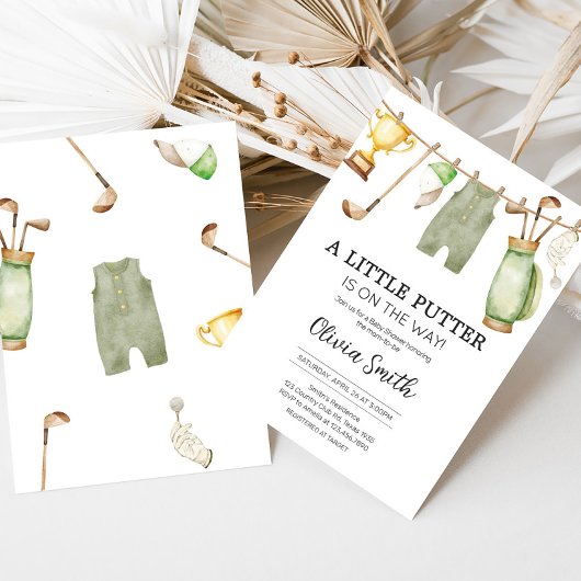 Een beetje Putter Golf Baby shower Kaart