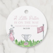 Een beetje Putter Pink Golf Baby shower Bedankjes Labels (Achterkant)