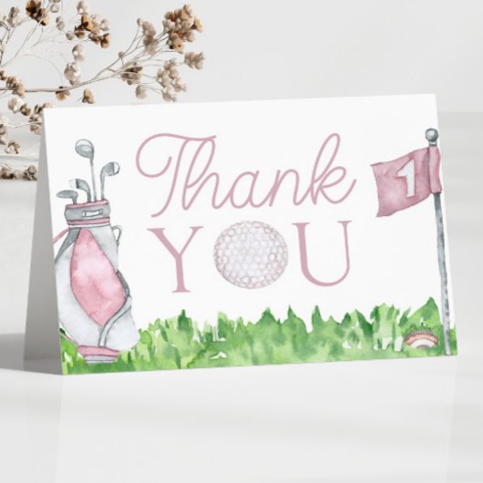 Een beetje Putter Pink Golf Baby shower Bedankkaart