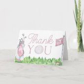 Een beetje Putter Pink Golf Baby shower Bedankkaart (Voorkant)
