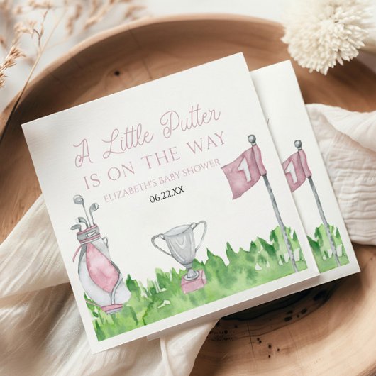 Een beetje Putter Pink Golf Baby shower Servet