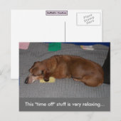 Een beetje R & R - Dog Snooze Briefkaart (Voorkant / Achterkant)