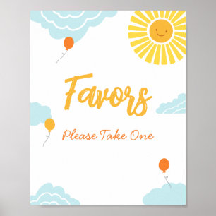 Een beetje Ray Sunshine Baby shower gunsten teken Poster