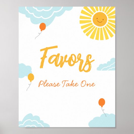 Een beetje Ray Sunshine Baby shower gunsten teken Poster (Voorkant)