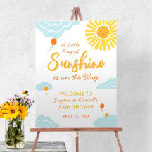 Een beetje Ray Sunshine Baby shower schuimbordteke
