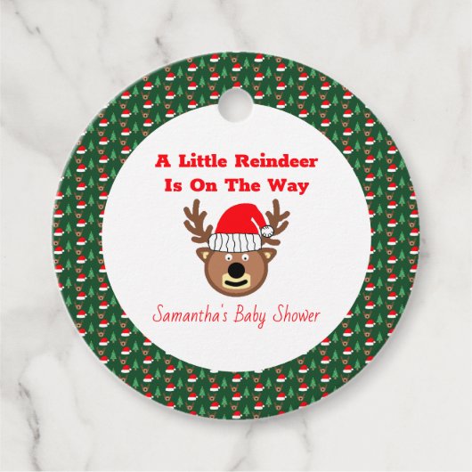 Een beetje rendier is onderweg bedankjes labels (Voorkant)