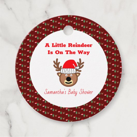 Een beetje rendier is onderweg bedankjes labels (Voorkant)