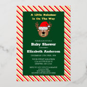 Een beetje rendier is onderweg naar Baby shower Folie Uitnodiging (Voorkant)