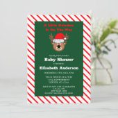 Een beetje rendier is onderweg naar Baby shower Kaart (Staand voorkant)