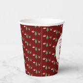 Een beetje rendier is onderweg naar papieren koppe papieren bekers (Rechts)