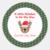 Een beetje rendier is onderweg ronde sticker (Voorkant)