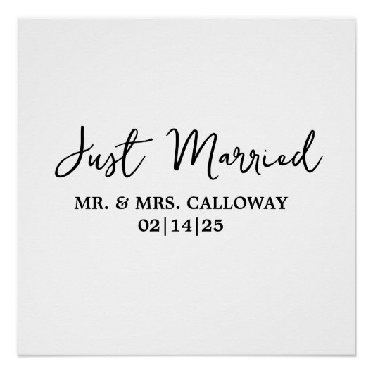 Een beetje retro is net getrouwd perfect poster (Voorkant)