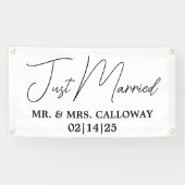 Een beetje retro 'Just Married' auto banner (Horizontaal)