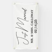 Een beetje retro 'Just Married' auto banner (Verticaal)