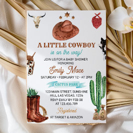 Een beetje Rodeo Cowboy Baby shower Invitation Kaart