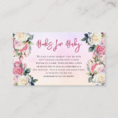 Een beetje Roos Bloemen Damask Boeken voor Baby Informatiekaartje (Voorkant)