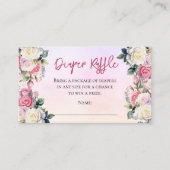 Een beetje Roos Bloemen Damask Luier Raffle Informatiekaartje (Voorkant)