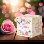 Een beetje Roos Bloemen Meisje Baby shower Dank u Bedankdoosjes