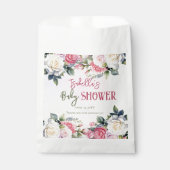 Een beetje Roos Bloemen Meisje Baby shower Dank u Bedankzakje (Voorkant)