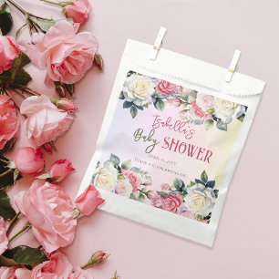 Een beetje Roos Bloemen Meisje Baby shower Dank u Bedankzakje