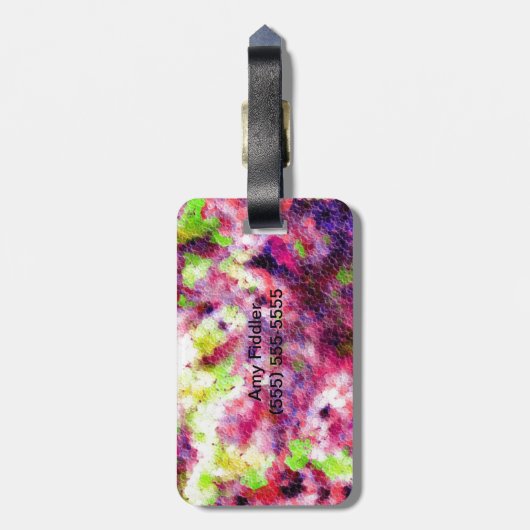 Een beetje roze, een Abstract Bagagelabel (Achterkant verticaal)