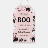 Een beetje Roze Halloween Baby Shower Cadeaulabel (Voorkant)