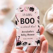 Een beetje Roze Halloween Baby Shower Cadeaulabel