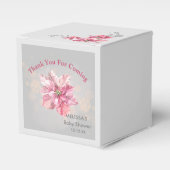 Een beetje roze sneeuwvlok roze poinsettia bedankdoosjes (Voorkant Zijde)