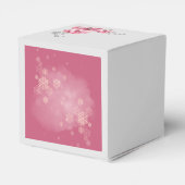 Een beetje roze sneeuwvlok roze poinsettia bedankdoosjes (Achterkant)