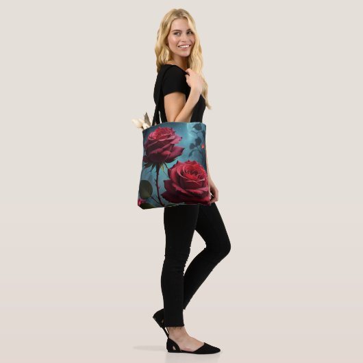 Een beetje rozig tote bag (Op model)