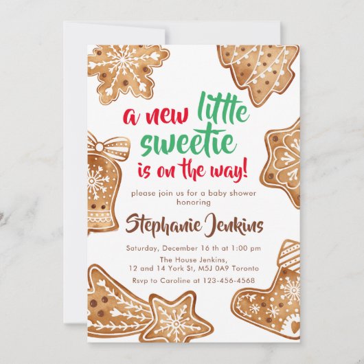 Een beetje schatje is op weg cookie Baby shower Kaart (Voorkant)